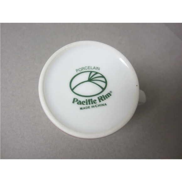 Pacific Rim porcelain red plaid mug set of 4 Holiday Christmas coffee tea mugs - Picture 6 of 9